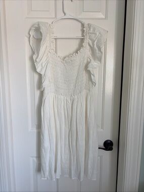 Altar'd State White Ruffle Smocked Dress